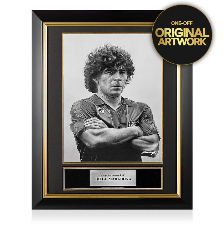 original_framed_maradona_fc_barcelona_artwork